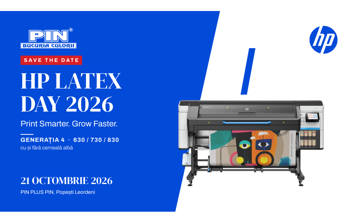 HP Latex Day 2026: Generația 4, prezentată la PIN PLUS PIN pe 21 octombrie