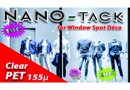 Nano-Tack Technology Transparent PET 155 microni